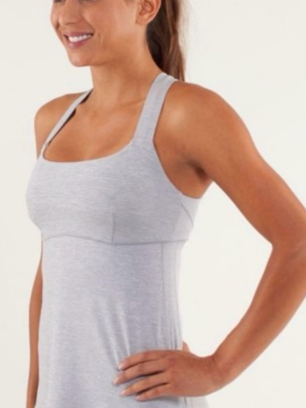 lululemon athletica Light Gray Support Tank Top